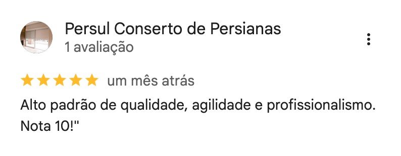 Avaliação 5 estrelas no Google: alto padrão de qualidade, agilidade e profissionalismo